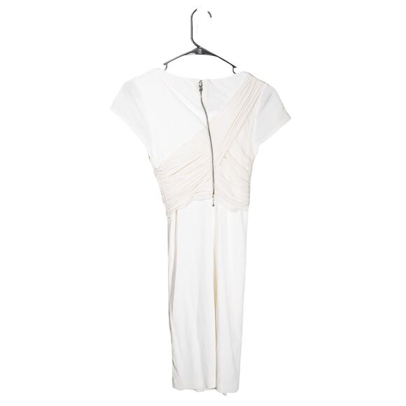 Alice + Olivia Womens Dress Ivory Silk Stretch Lined Mini Layered Sheath Party S - Picture 2 of 10